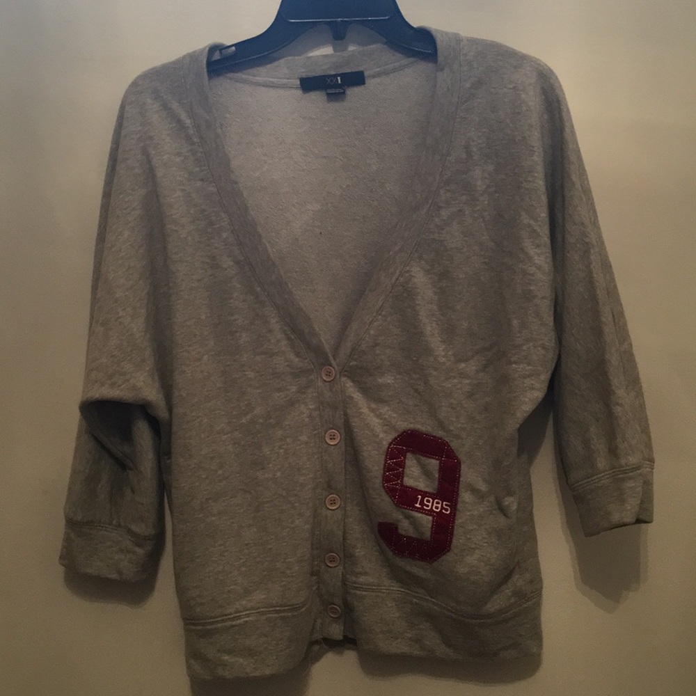 Button up sweater in grey